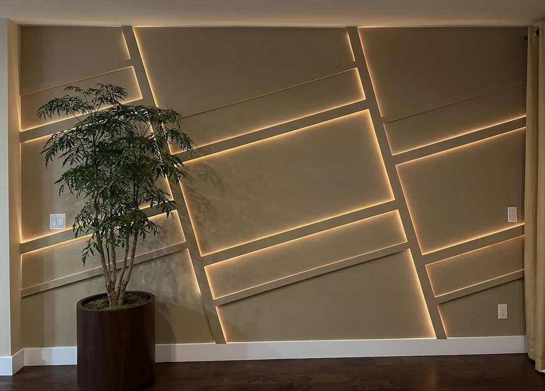 In the Woods — abstract backlit wood wall art