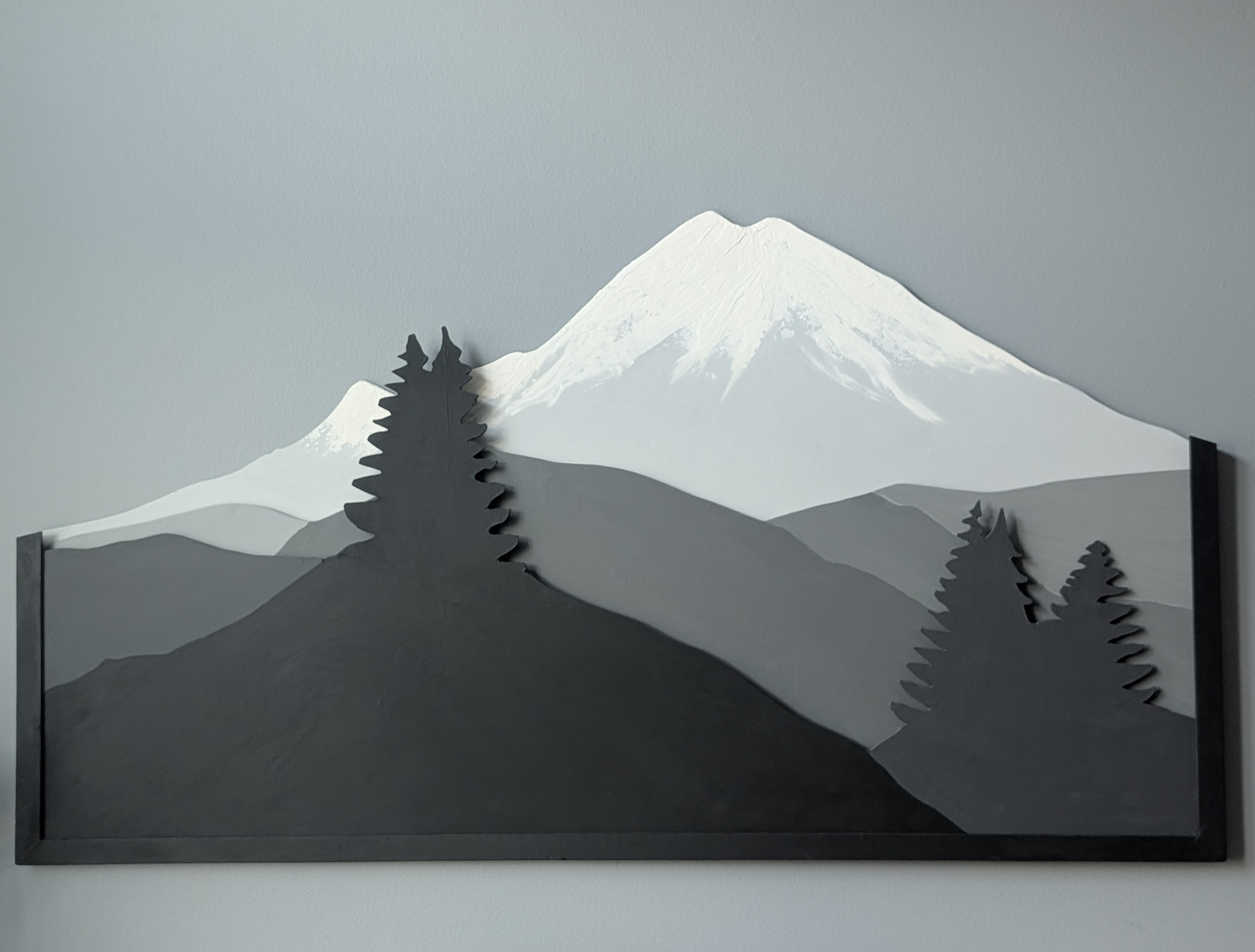 Mountains — backlit carved mountain art